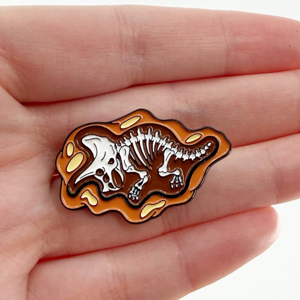 Triceratops Fossil Soft Enamel Pin